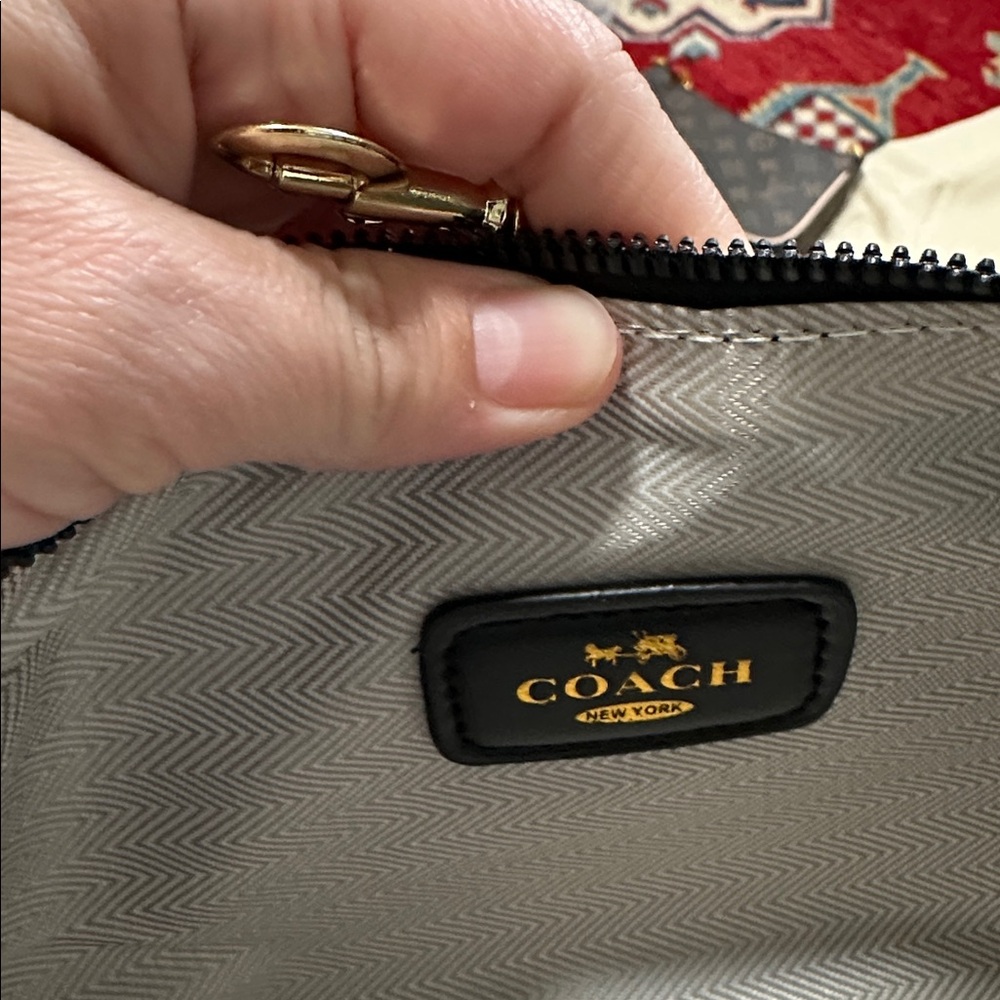 Coach Brown Signature Canvas Disney Holiday Wristlet with Gold Hardware - Picture 4 of 4